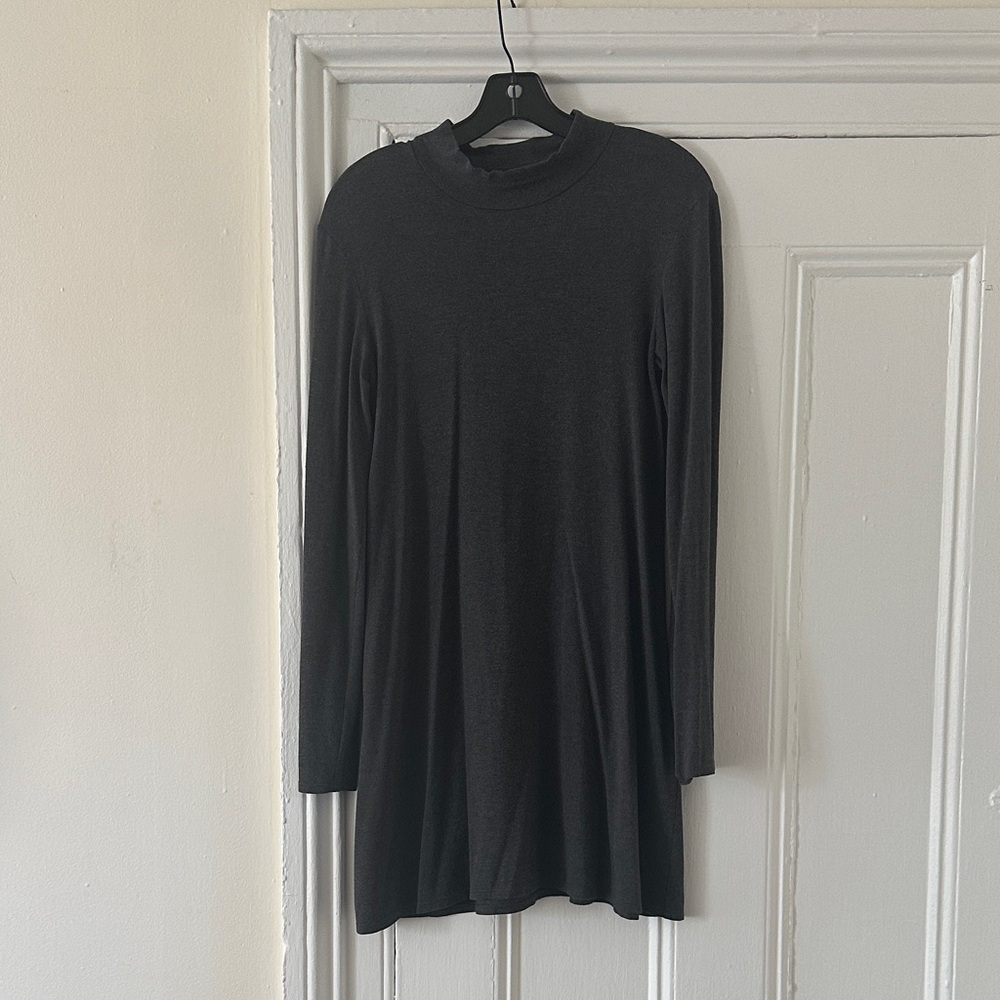 Reformation Grey Mini Dress Mock Neck